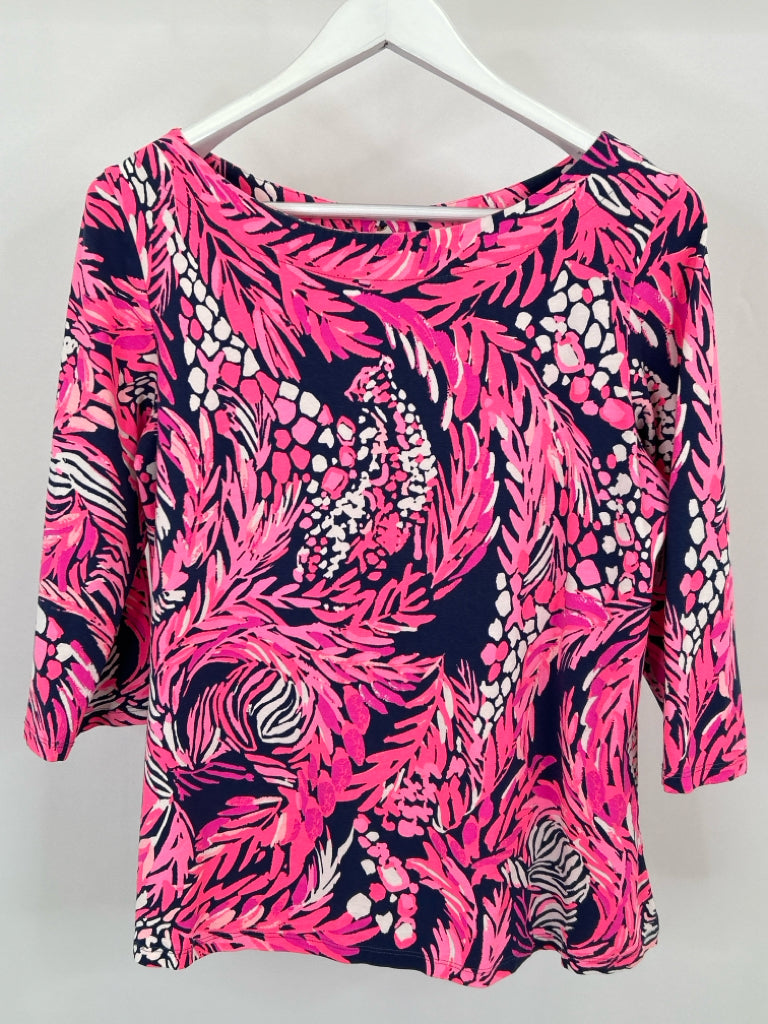 LILLY PULITZER Size L pink and navy Women's Top