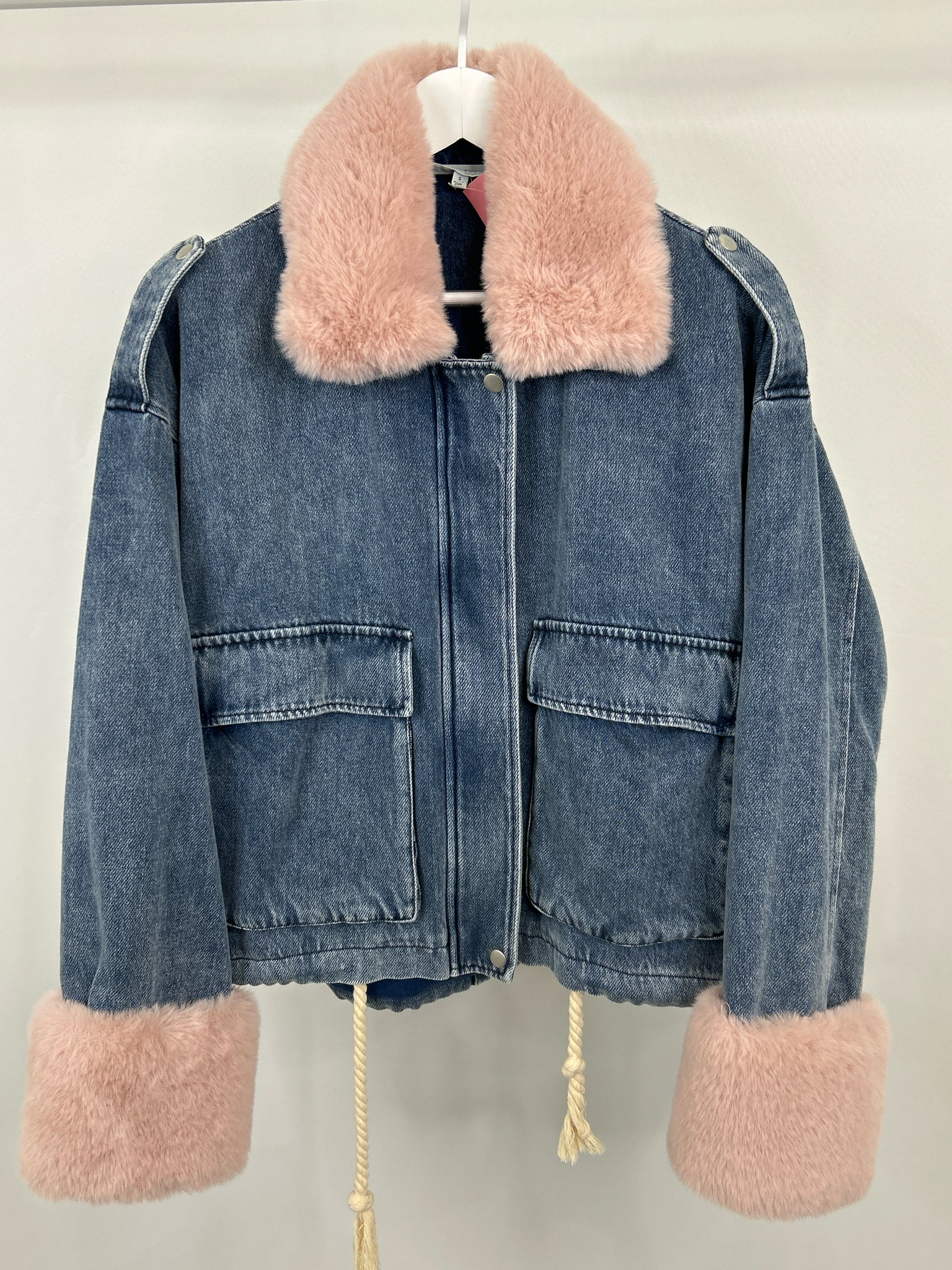 Peach Love Size S BLUE DENIM Women Jacket