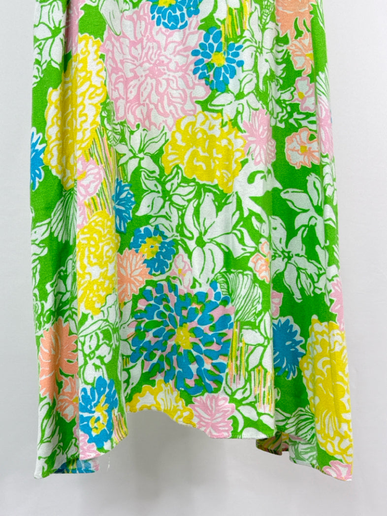 LILLY PULITZER Size L Green Print Women Dress
