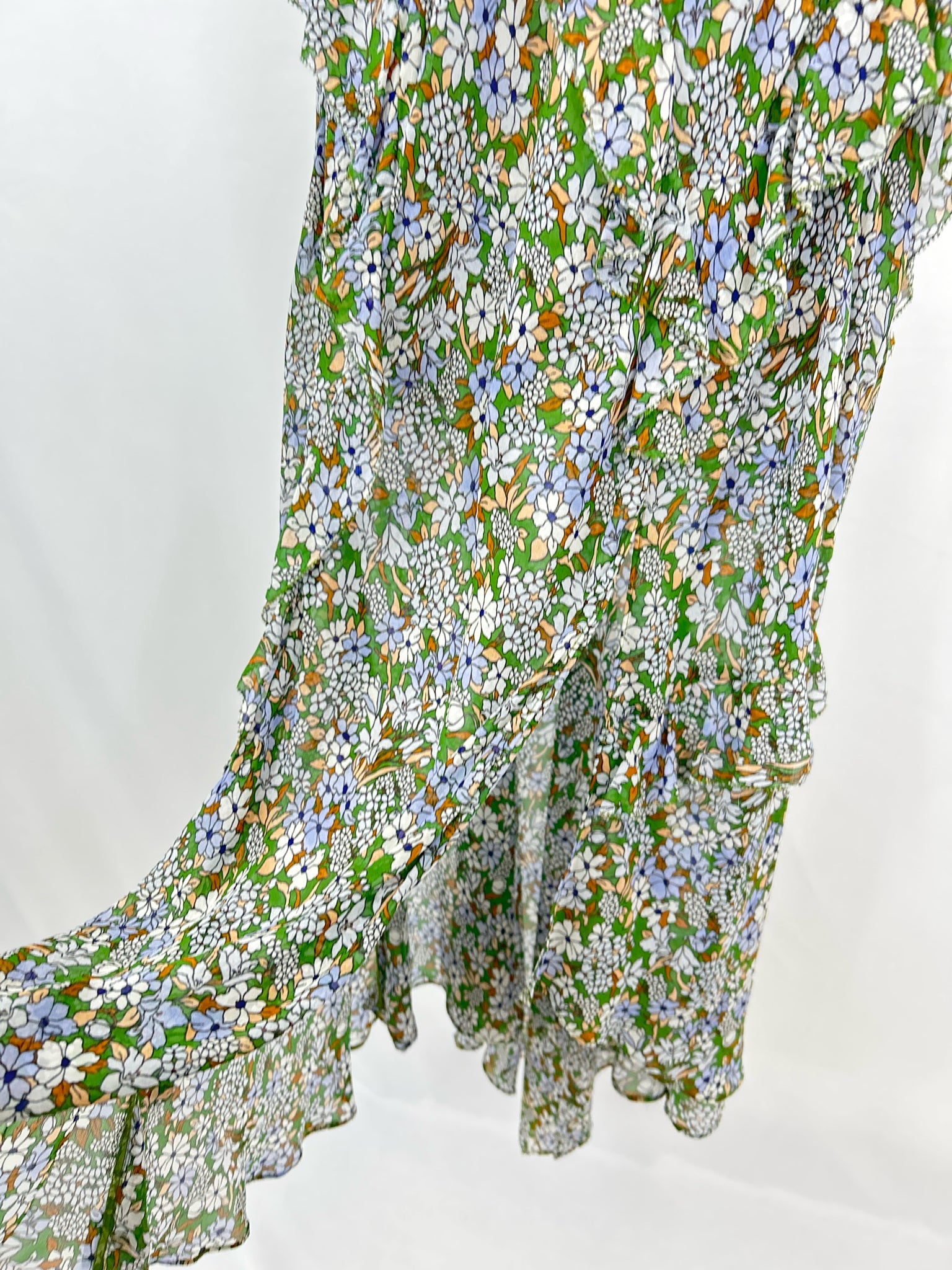 VERONICA BEARD Size 2 Green Floral Women Dress