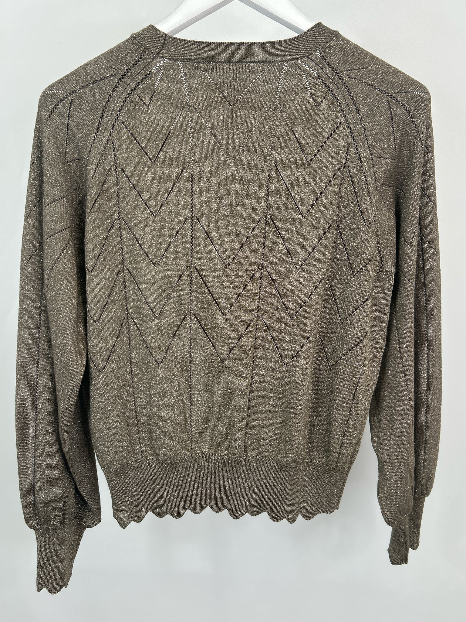 ESQUALO Size M BRONZE METALLIC Women Cardigan