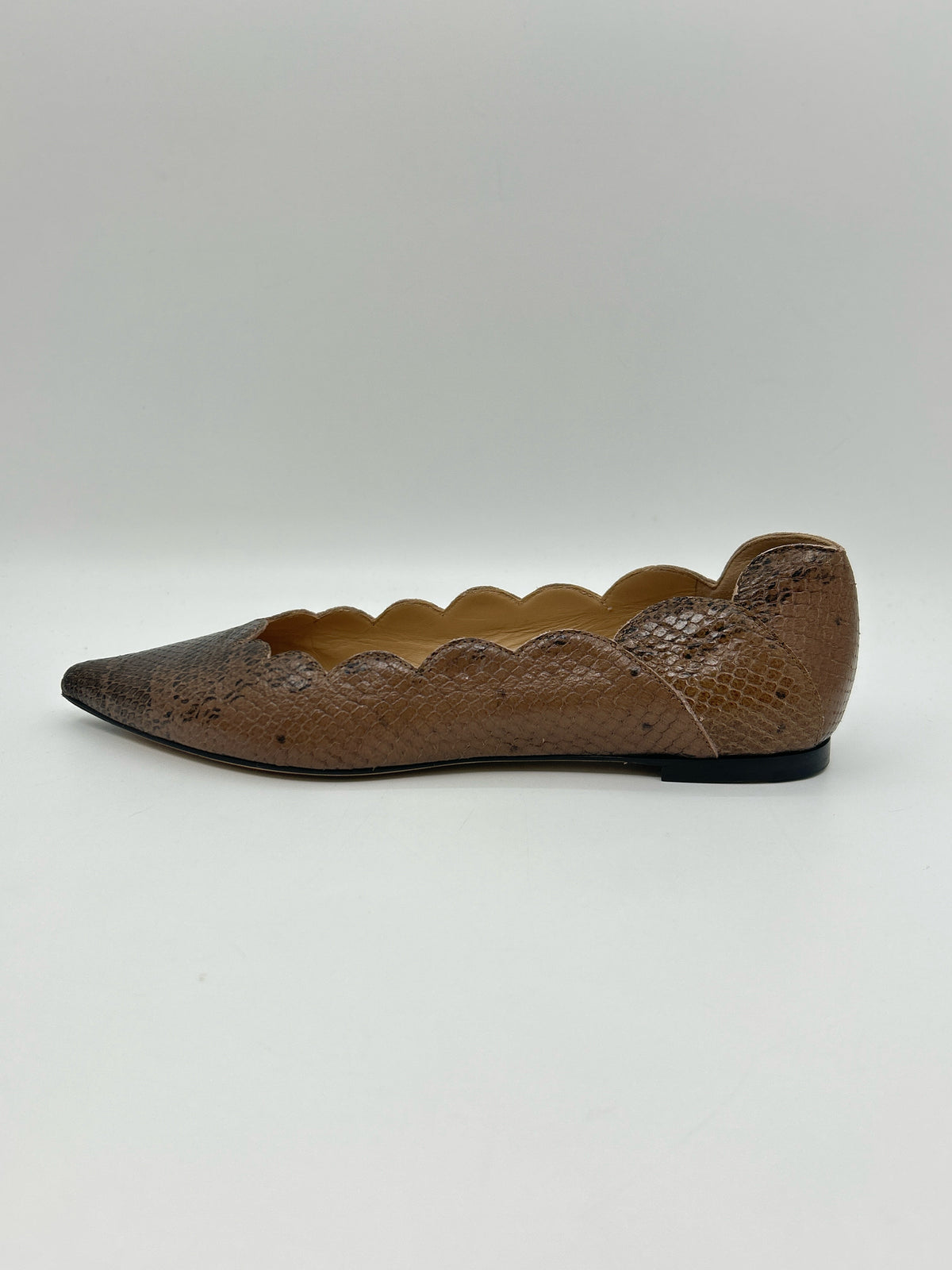 CHLOE Size 39 Brown Print Women Flats