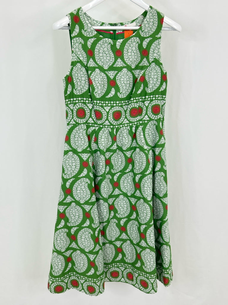BODEN Women Size 8R Green Print Dress