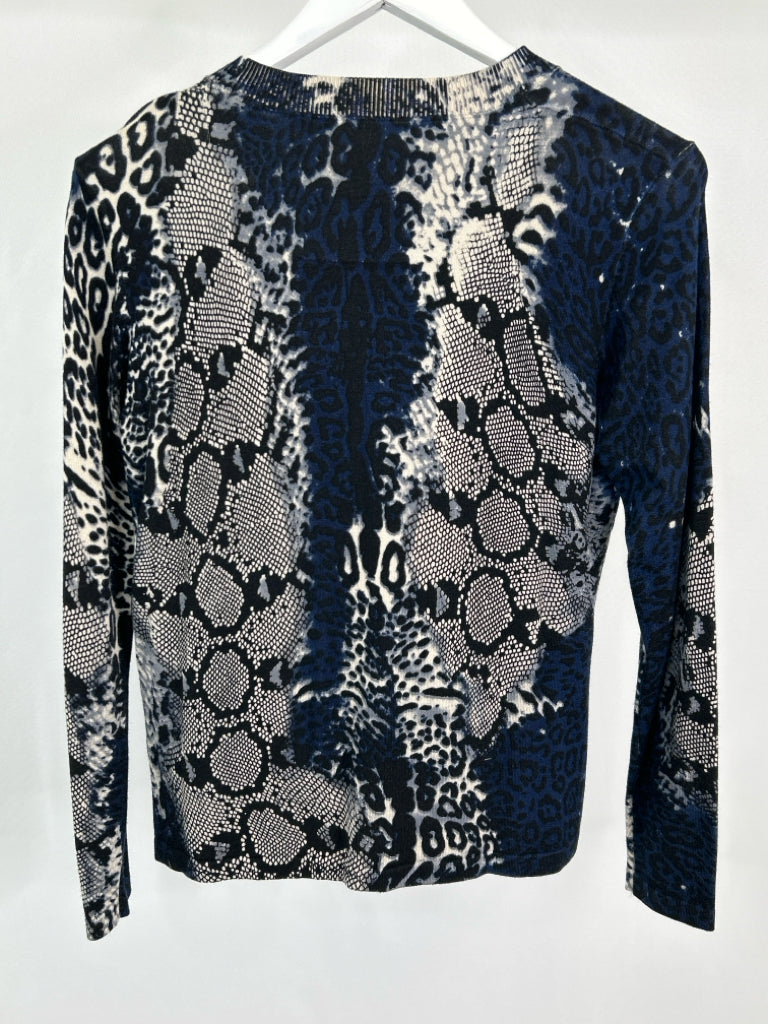 ETHYL Women Size M Blue Print Sweater