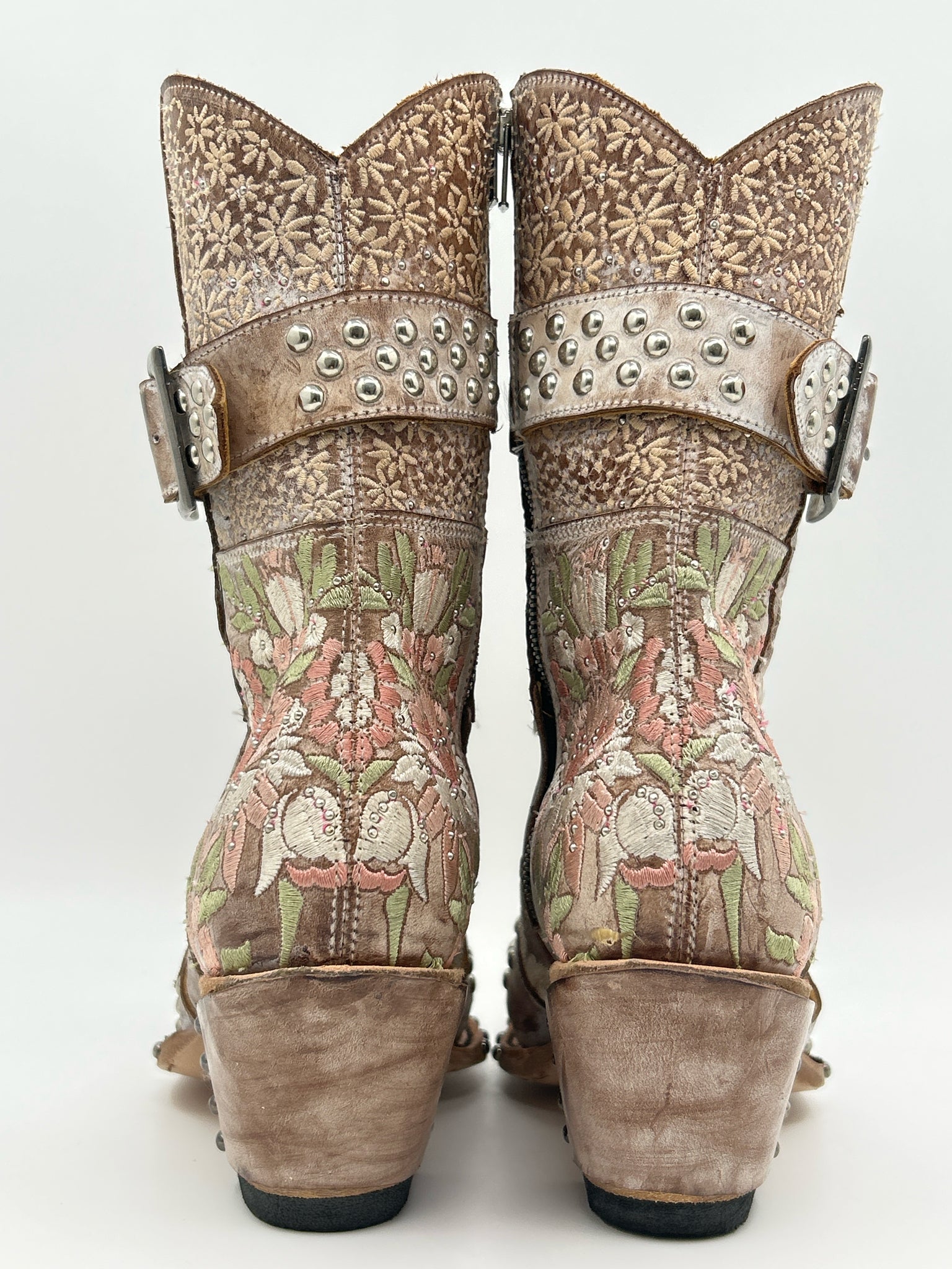 OLD GRINGO Size 7B BEIGE FLORAL Women Boots