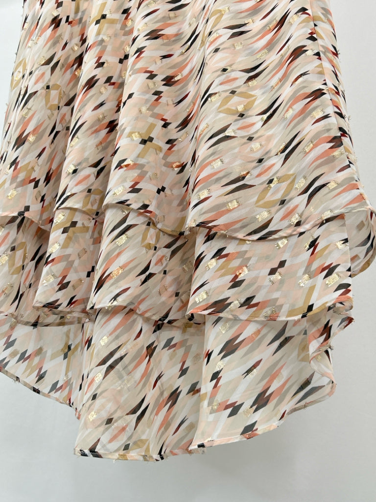 White House Black Market Size 12 Pink Print Skirt