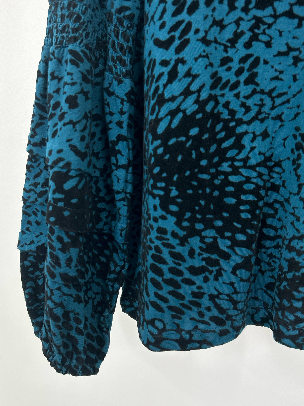 CHICO'S Size L Teal Print Women Top