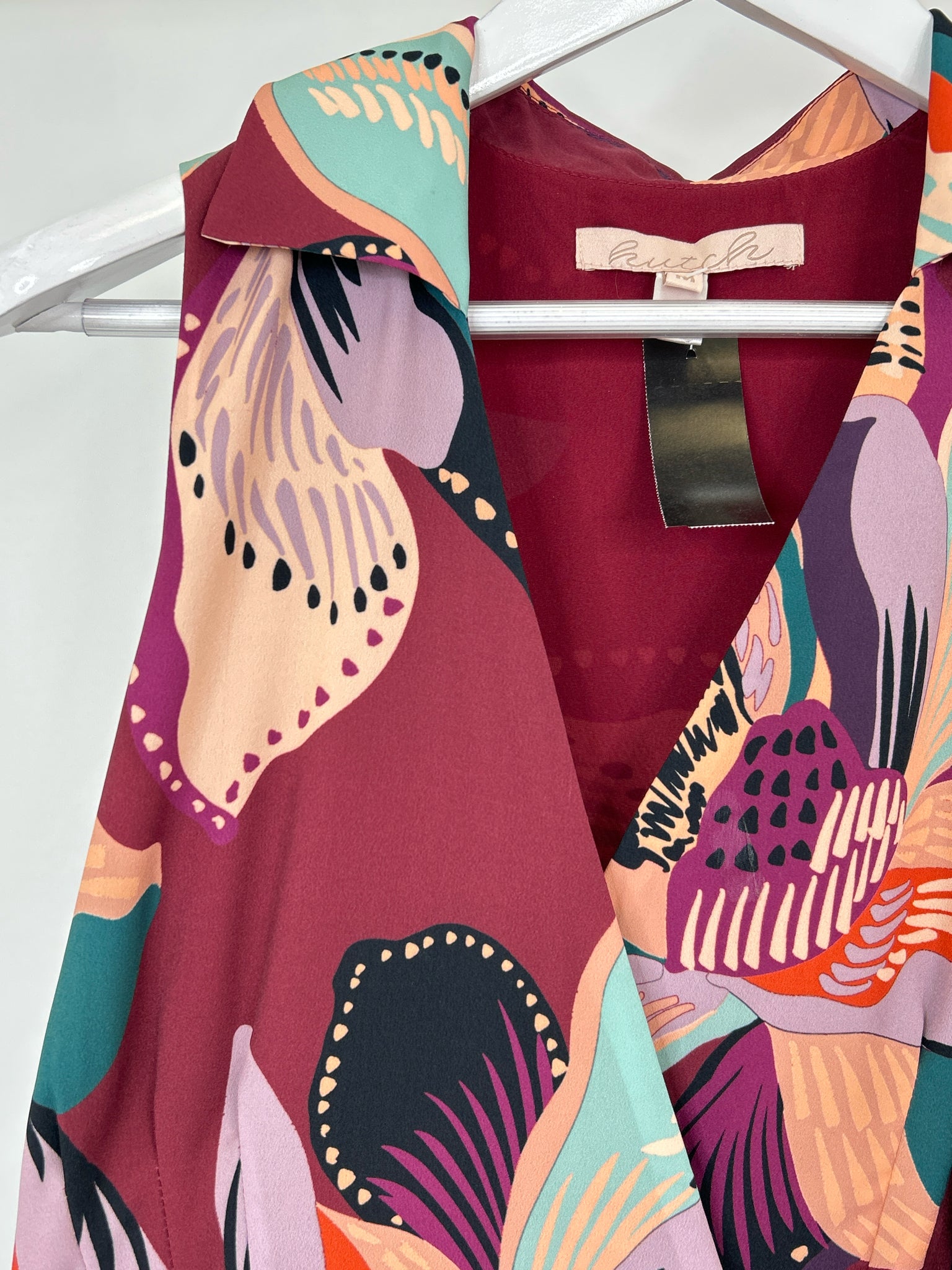 HUTCH Size M Maroon Floral Women Dress