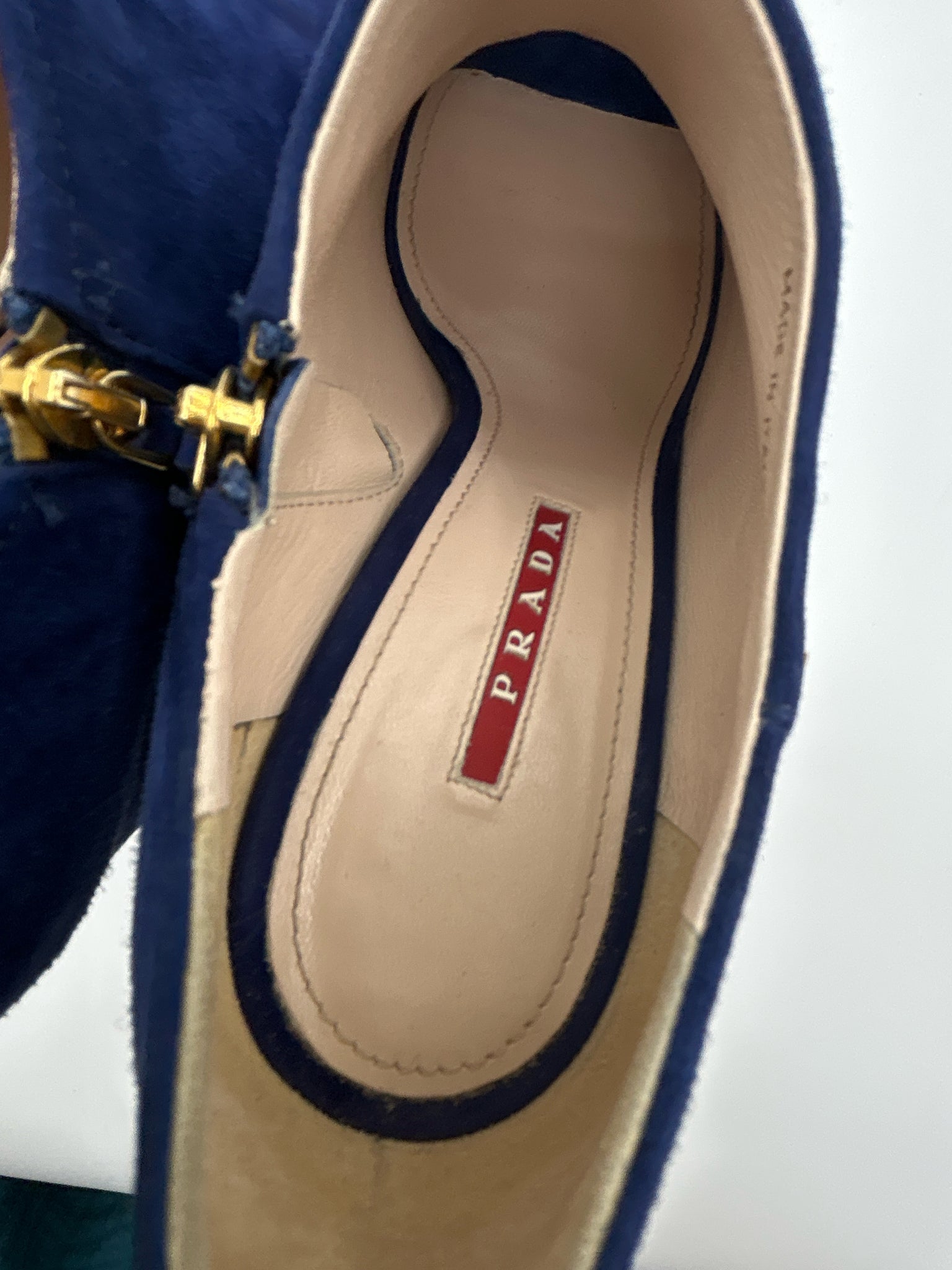 PRADA Size 38 Navy Women Booties