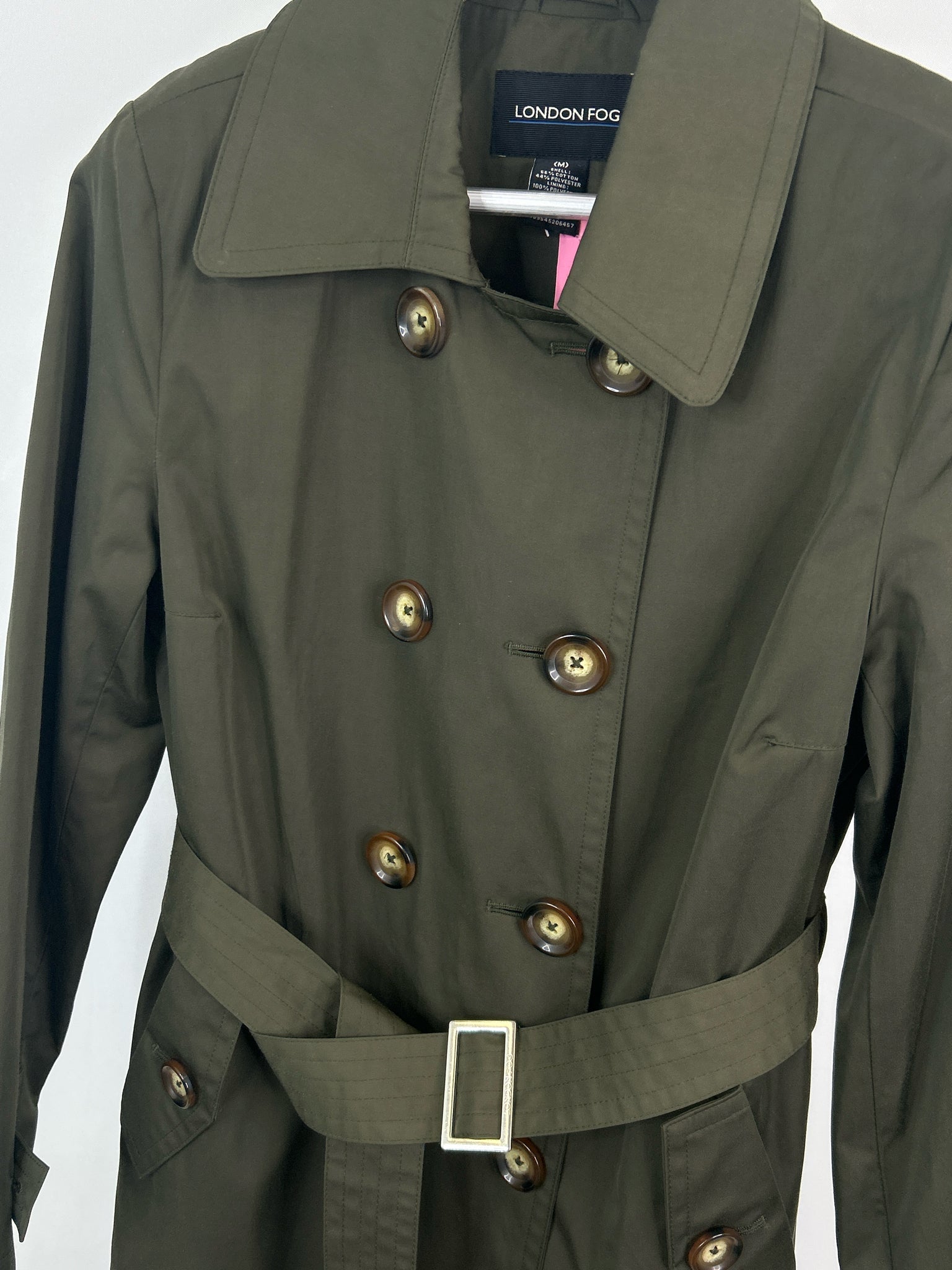 London Fog Size M OLIVE GREEN Women Trench Coat