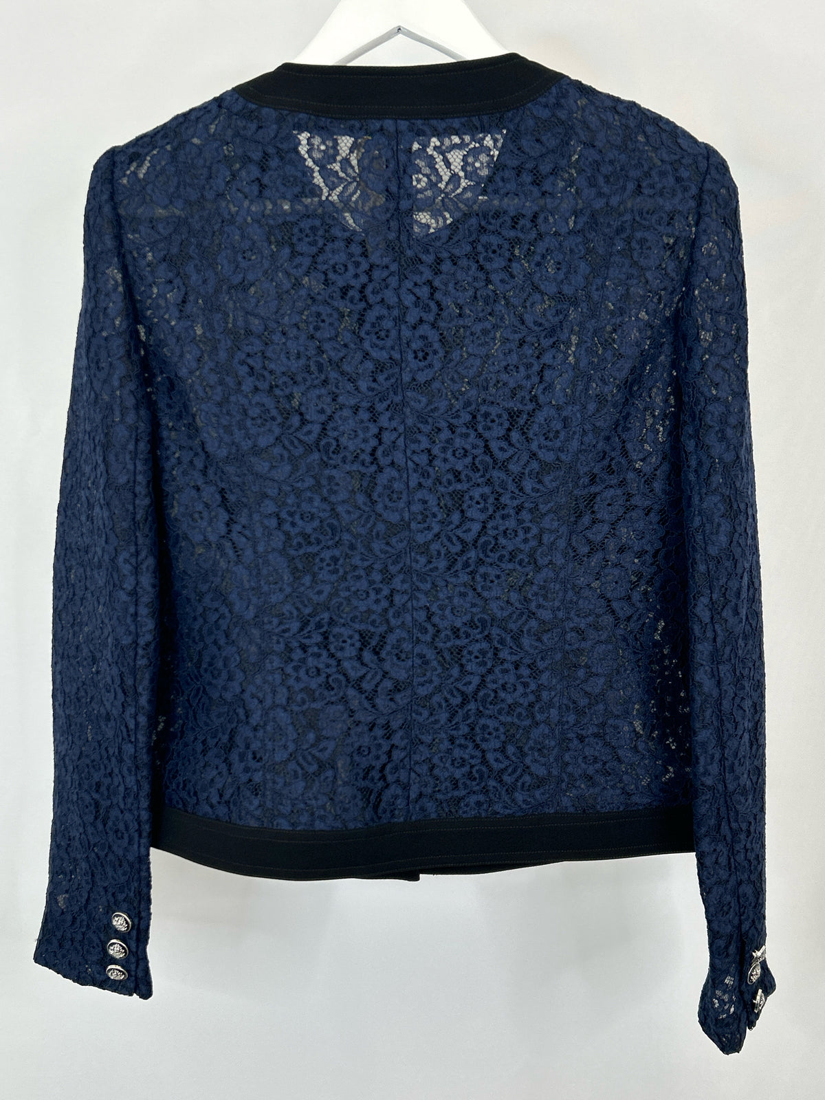 ELIE TAHARI Size L NAVY AND BLACK Women Jacket