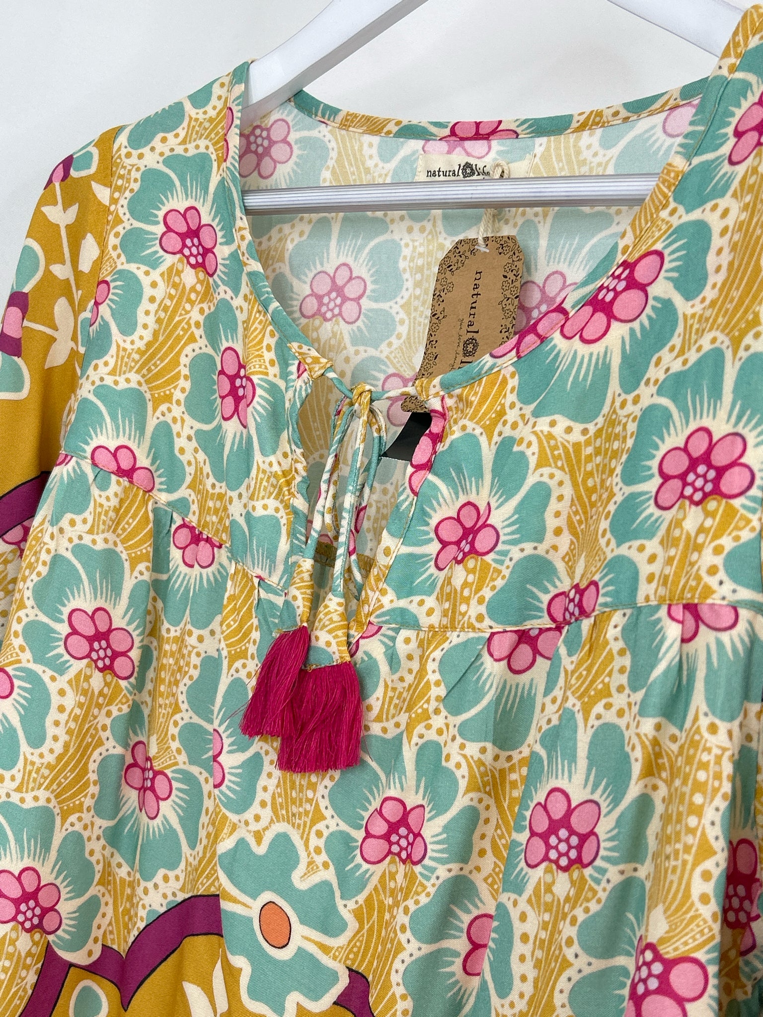NATURAL LIFE NWT Size S Yellow & Turquoise Women 2-Piece w/shorts
