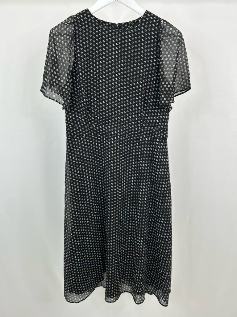 ANN TAYLOR Women Size 8 Black Print Dress