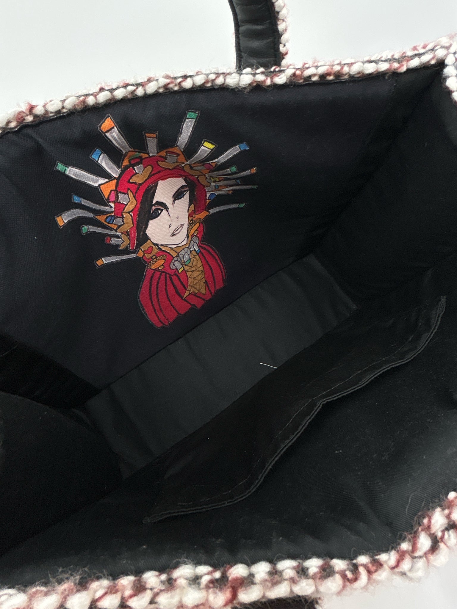 KOORELOO BURGUNDY AND WHTIE Women Tote