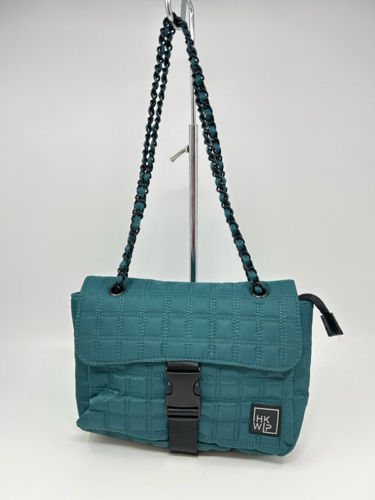 IHKWIP Teal Quilted Flap Convertible Purse