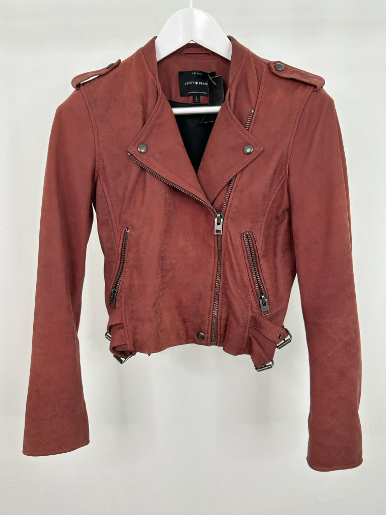 LUCKY BRAND Women Size S Dusty Rose Leather Jacket