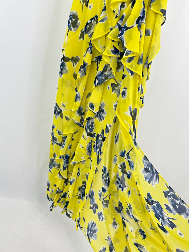 ELIZA J Women Size 10 Yellow Print Dress