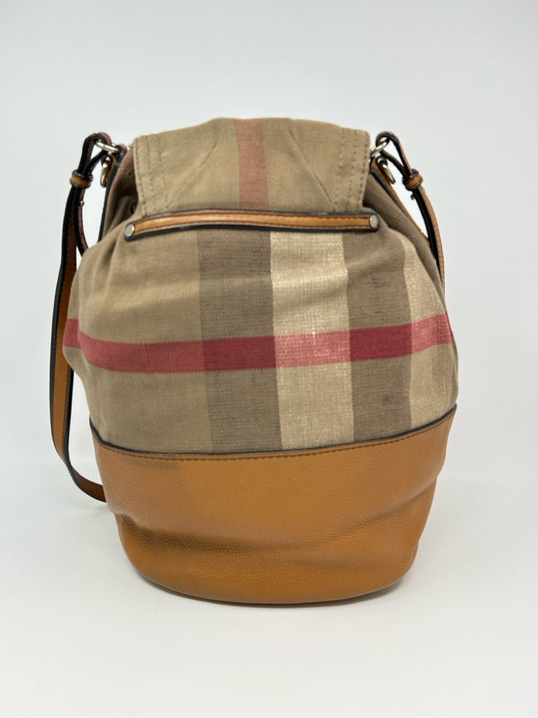 BURBERRY KHAKI Authentic Bucket Bag Purse