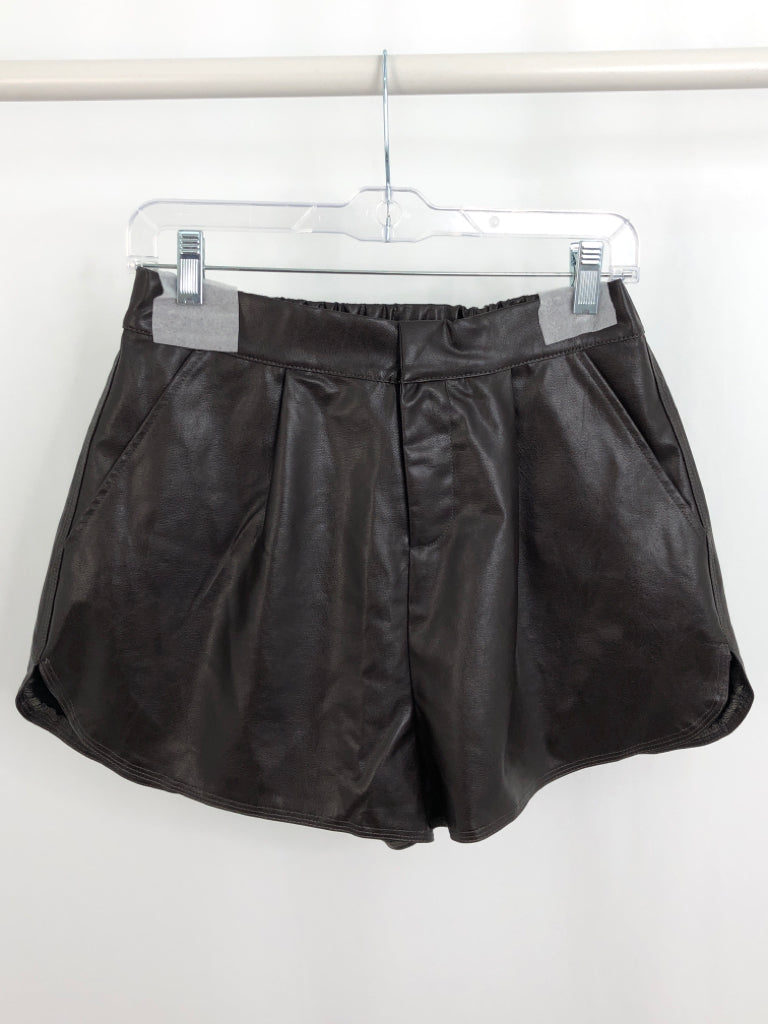 Grey Lab Los Angeles Women Size M Brown Faux Leather Shorts NWT