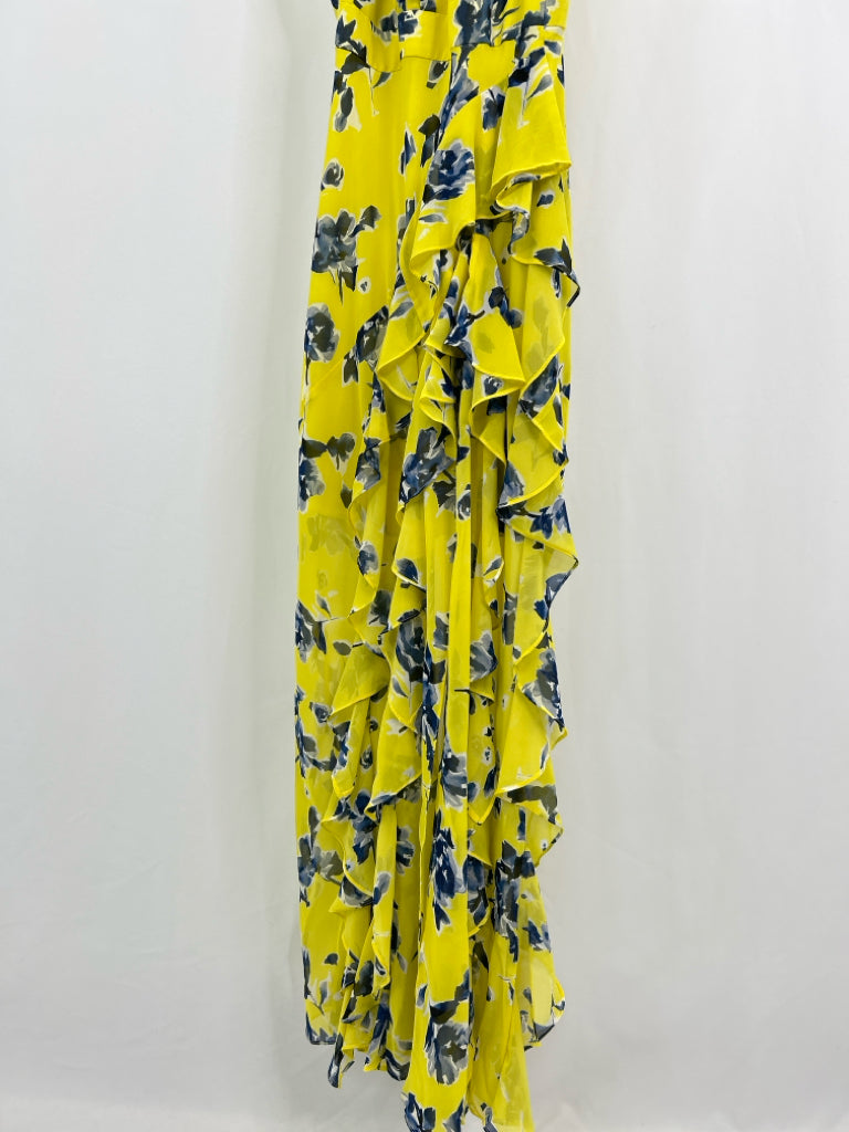 ELIZA J Women Size 10 Yellow Print Dress