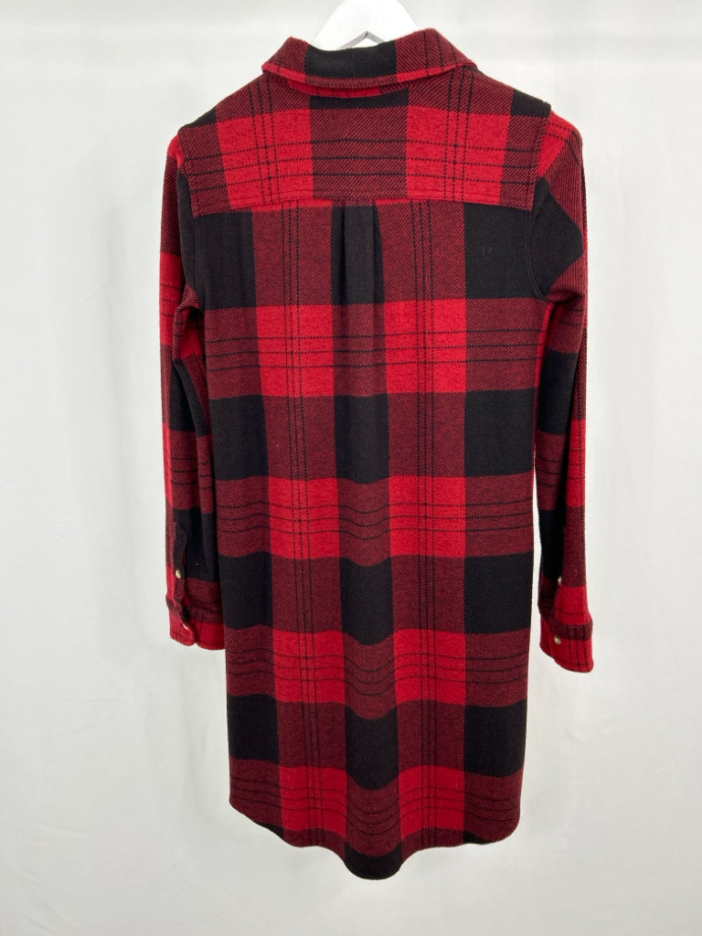 Faherty Women Size S Red and Black Shirt Dress