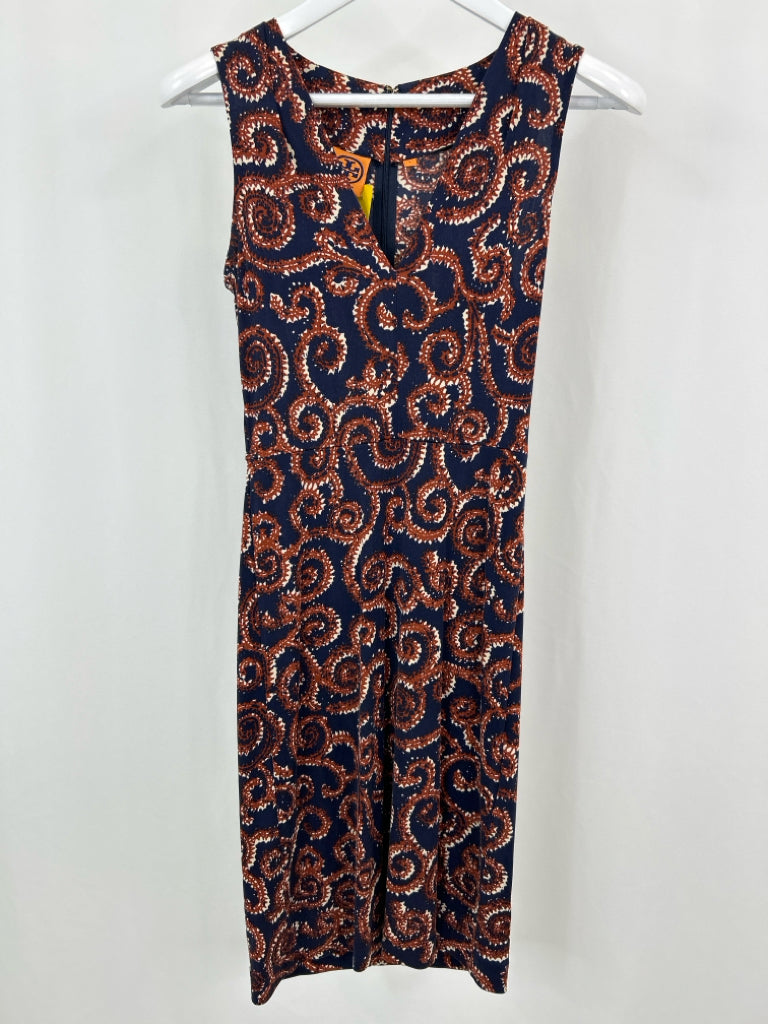 TORY BURCH Women Size S NAVY AND BROWN Dress